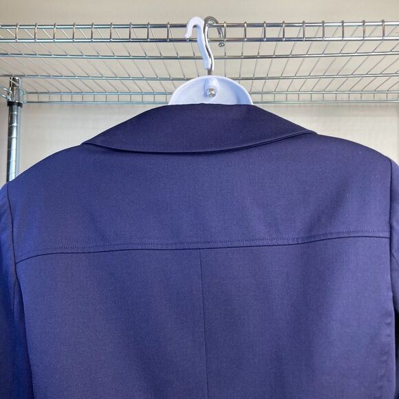 Tahari Classics Wool Blazer Jacket Sz 8 Navy Blue Lined Belted Tailored - Picture 4 of 11